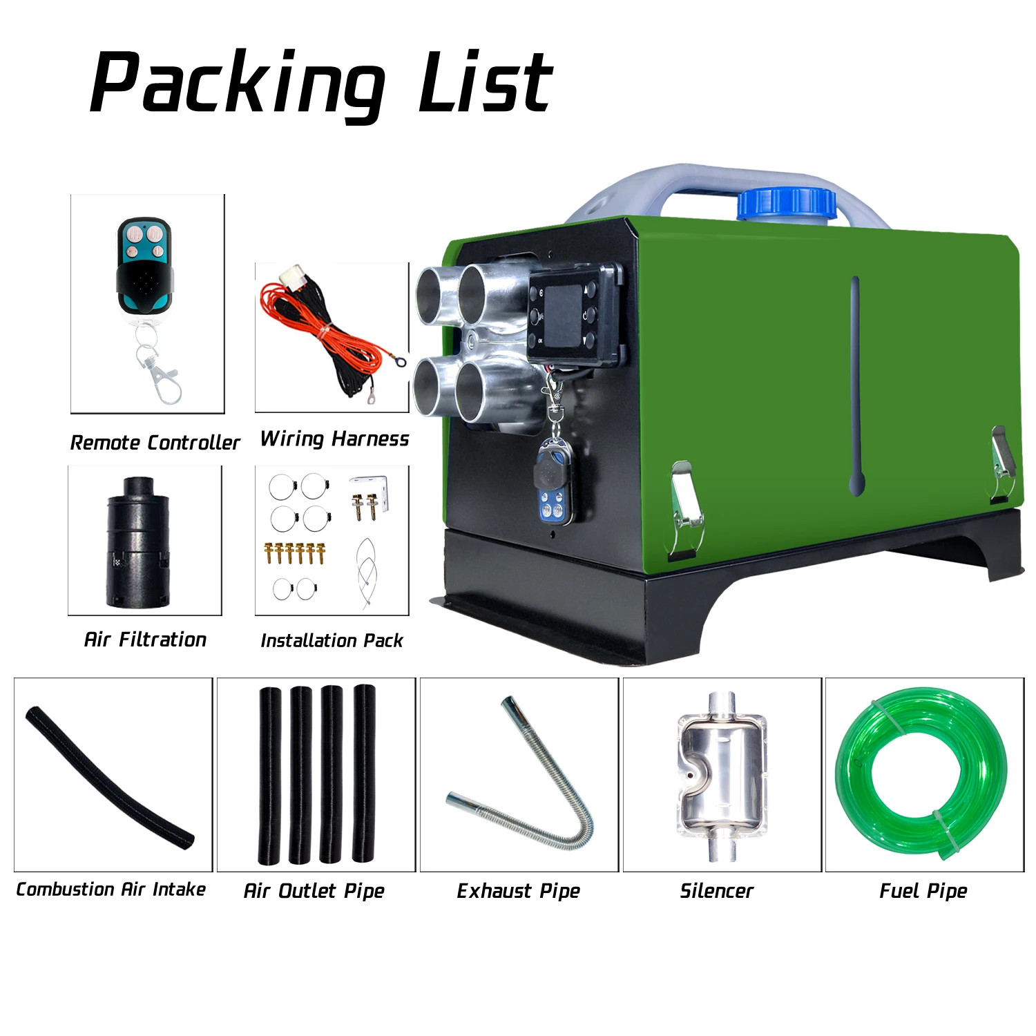 Electric Portable Allinone 12V/24V/220V 5KW diesel Garage air Heaters - Image 6