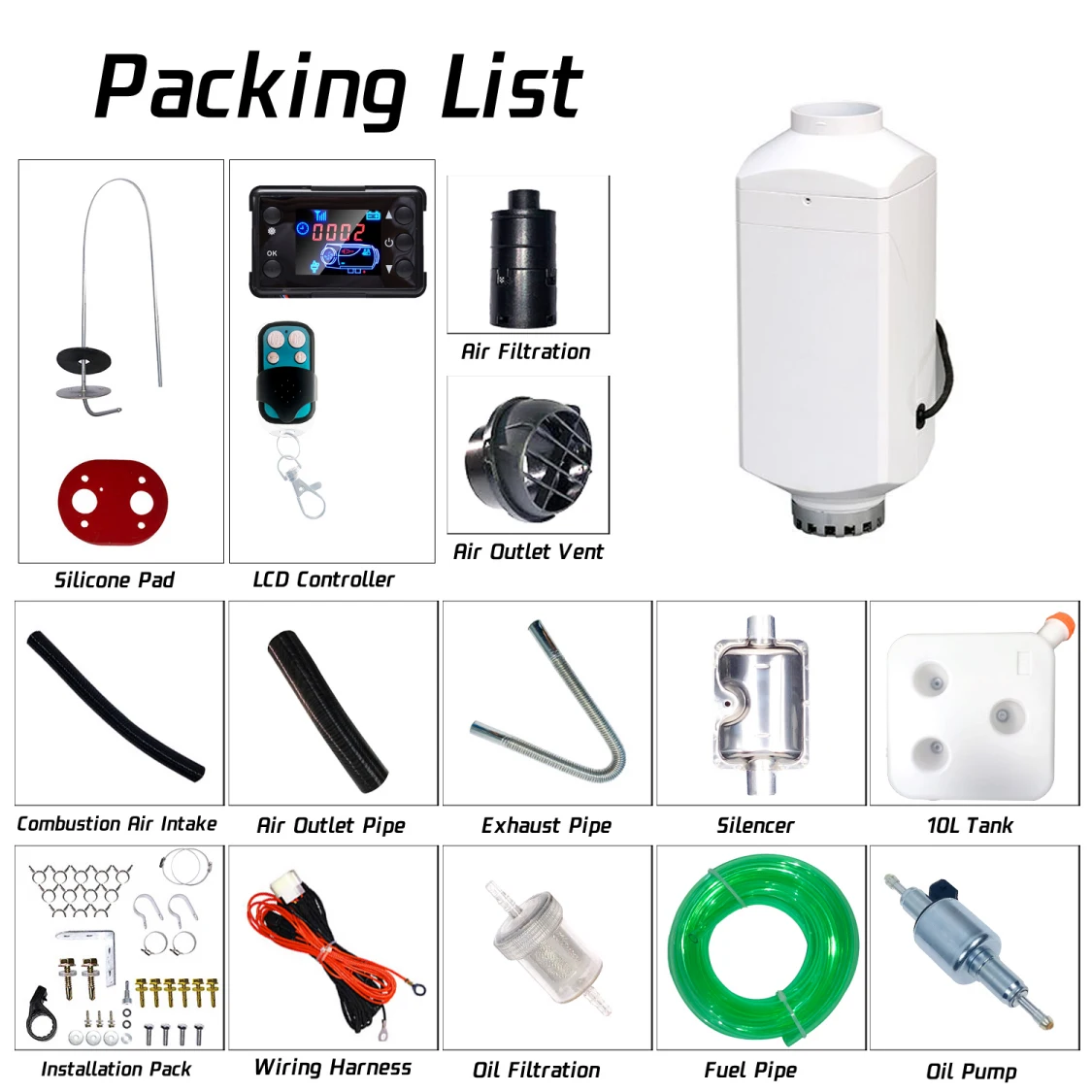 WARMCONFORT Parking Air Diesel Fuel Heater 5Kw 12V24V  Aluminumfor One Hole - Image 4