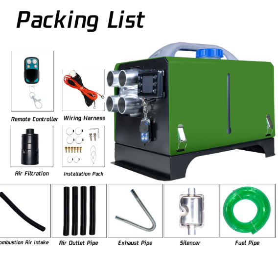 四孔绿 2 Four Aluminum  Hole 5kw Air Parking Heater 12V 24V Parking air Heater Car diesel  Integrated Heater - Image 6