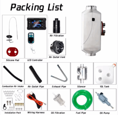 2KW 12V24V Aluminum Diesel Fuel Heater for Parking Single Hole AC System - Image 5